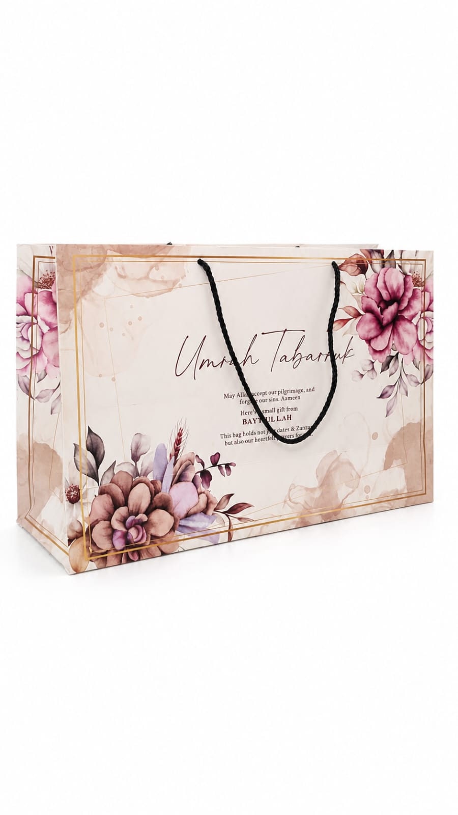 Large Bag ( Purple Floral ) - Umrah / Hajj Tabarruk Packaging