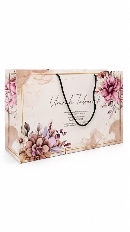 Large Bag ( Purple Floral ) - Umrah / Hajj Tabarruk Packaging