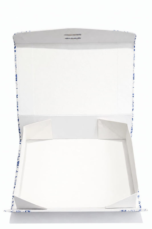 Large Set with Rigid Box & 120ml Bottle (Blue Elegant) - Umrah/Hajj Tabarruk Packaging