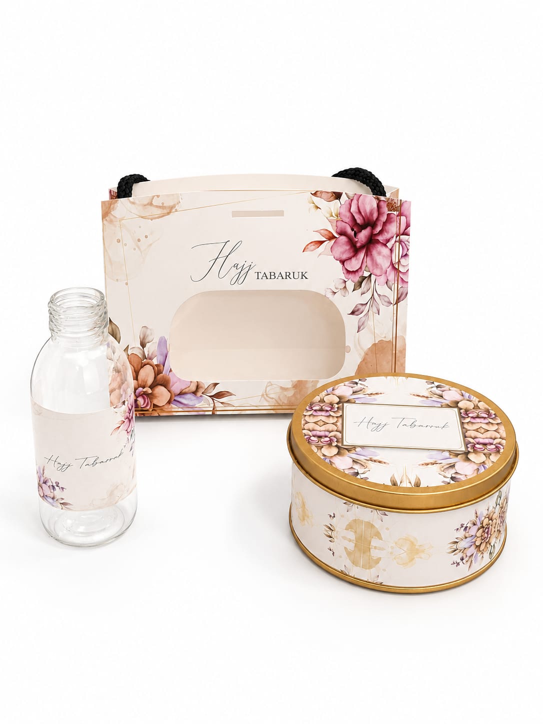 Medium Set ( Window Style - Purple Floral ) - Umrah / Hajj Tabarruk Packaging