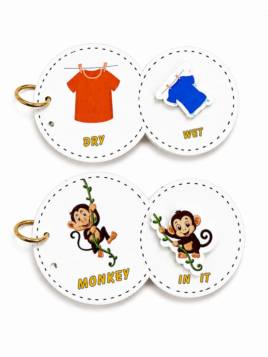 Bundle - Interactive Velcro Learning Cards - Animals & Words Opposite - Age 3+ (16 + 16 Cards)