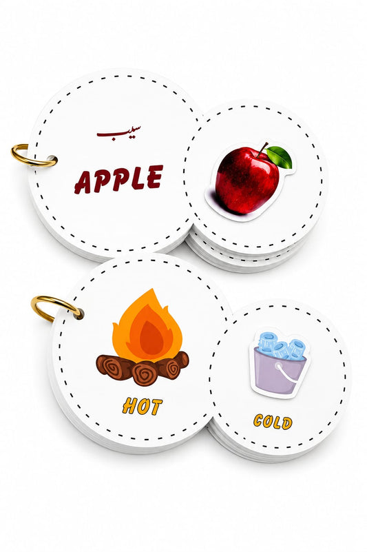 Bundle - Interactive Velcro Learning Cards - Word Opposite & Fruits - Age 3+ (16 + 16 Cards)