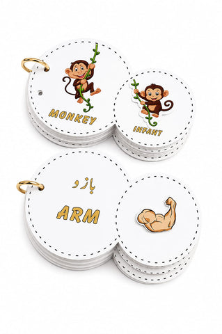 Bundle - Interactive Velcro Learning Cards - Animals & Body Parts - Age 3+ (16 + 16 Cards)