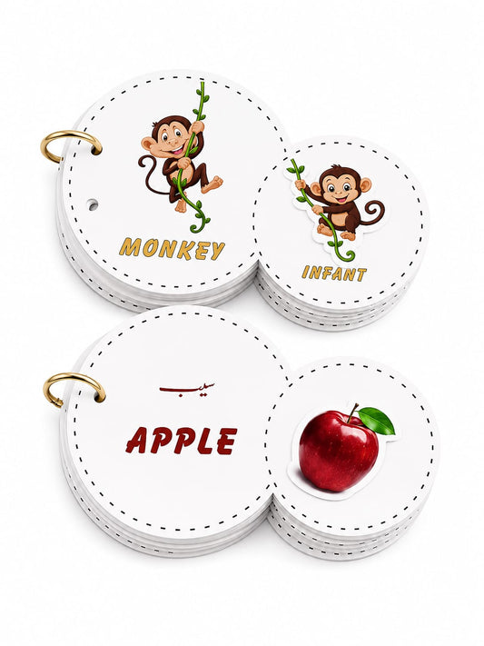 Bundle - Interactive Velcro Learning Cards - Animals & Fruits - Age 3+ (16 + 16 Cards)