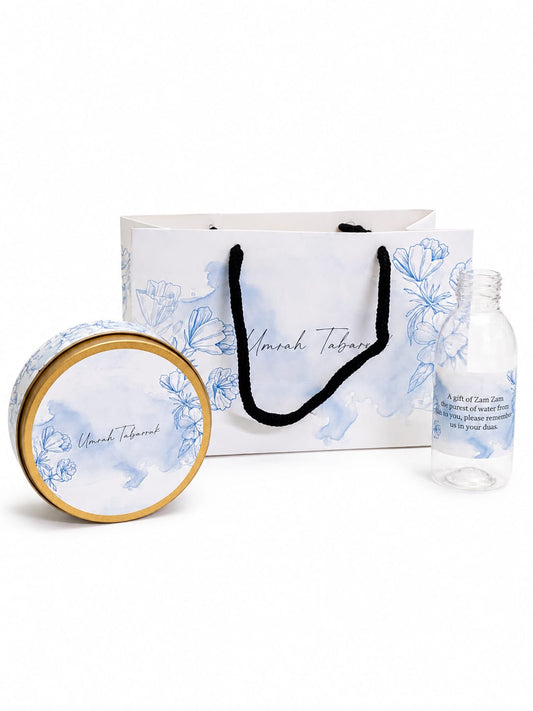Medium Set ( Hand Bag Style - Light Blue ) - Umrah / Hajj Tabarruk Packaging