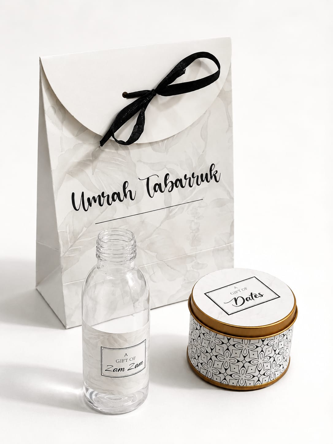 Small Set - (Floral Black and White) Umrah / Hajj Tabarruk Packaging