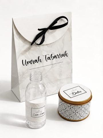 Small Set - (Floral Black and White) Umrah / Hajj Tabarruk Packaging