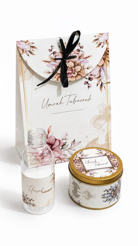 Small Set ( Pink Floral ) - Umrah / Hajj Tabarruk Packaging