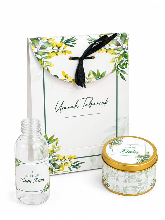 Small Set ( Green Floral ) - Umrah / Hajj Tabarruk Packaging