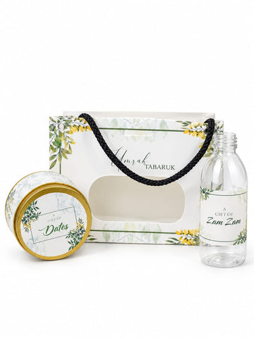 Small Set ( Window Style -  Green Floral ) - Umrah / Hajj Tabarruk Packaging