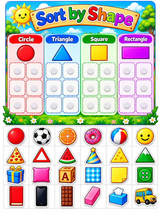Velcro Card Board Activity - Shapes Learning