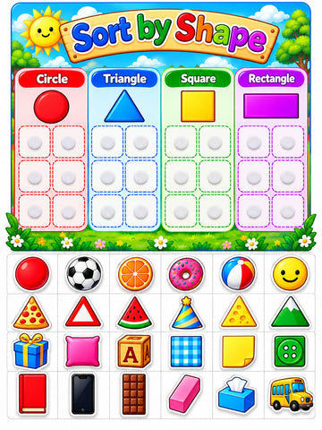 Velcro Card Board Activity - Shapes Learning