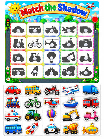 Velcro Card Board Activity - Match the Shadow