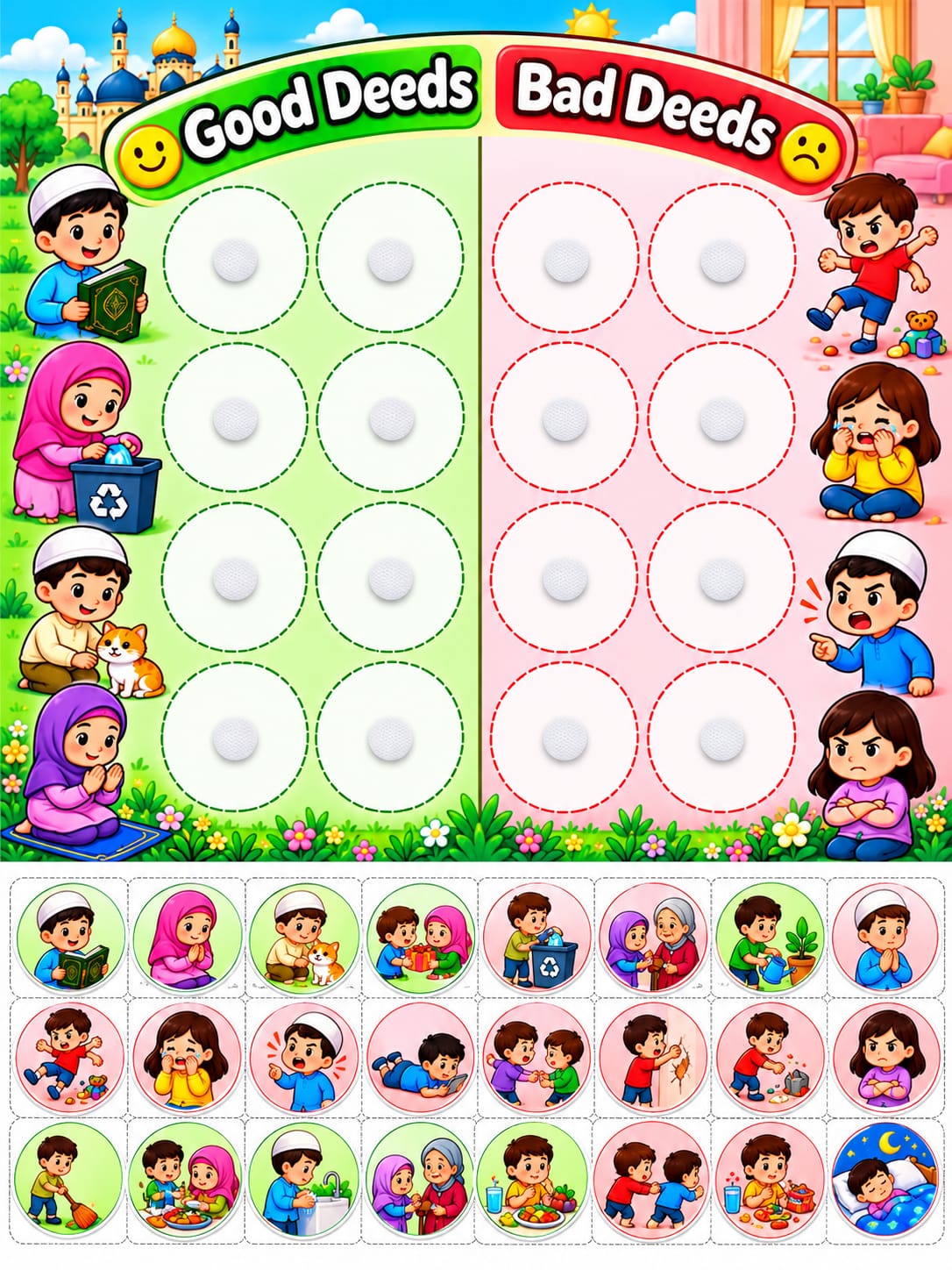 Velcro Card Board Activity - Good & Bad Deeds