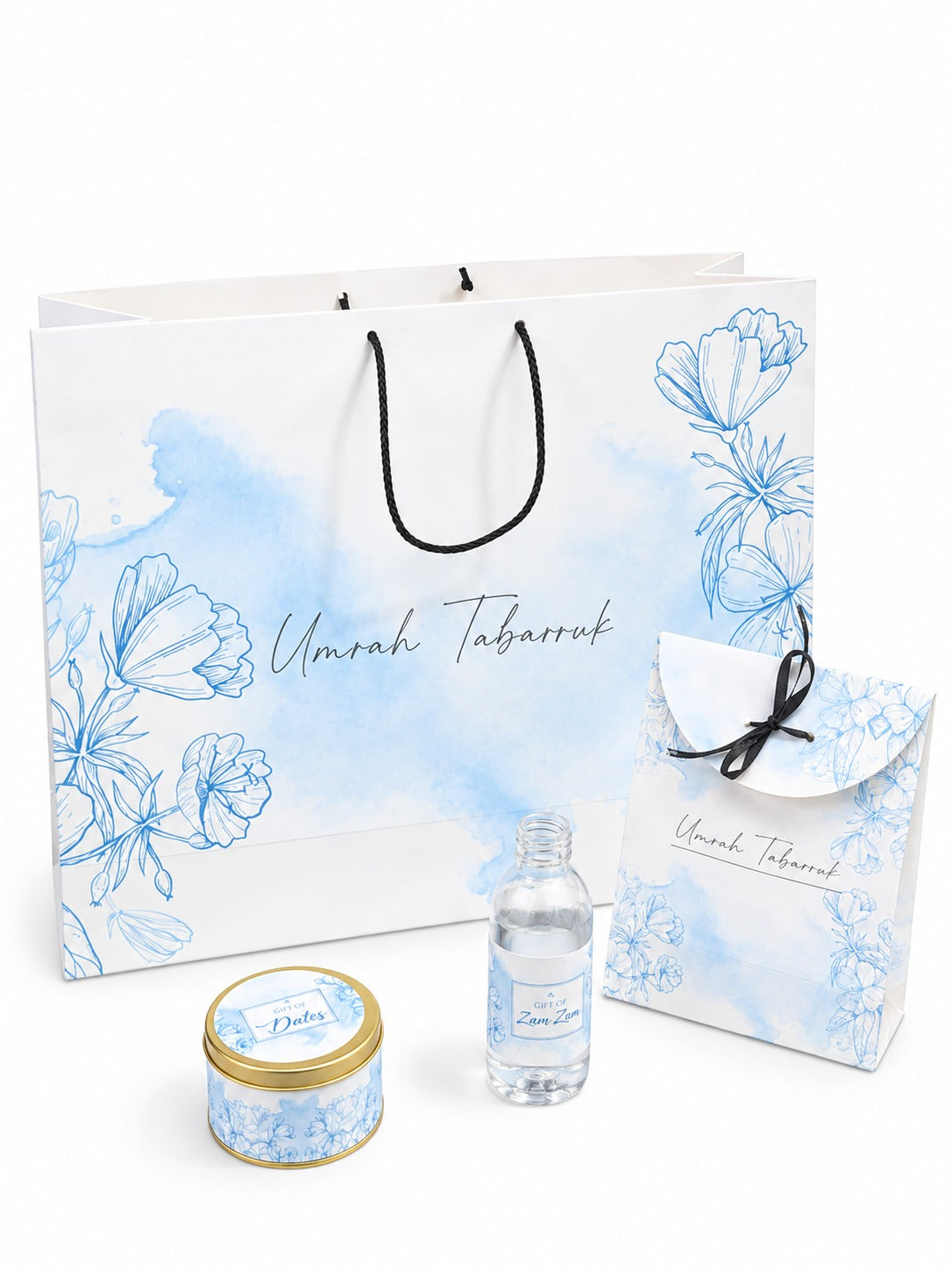 Extra Large Light Blue 4 in 1 - (with Small Set)- Umrah / Hajj Tabarruk Packaging