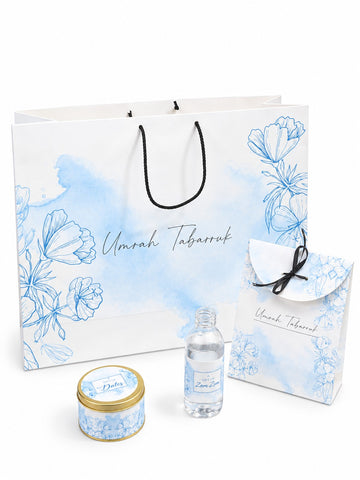 Extra Large Light Blue 4 in 1 - (with Small Set)- Umrah / Hajj Tabarruk Packaging