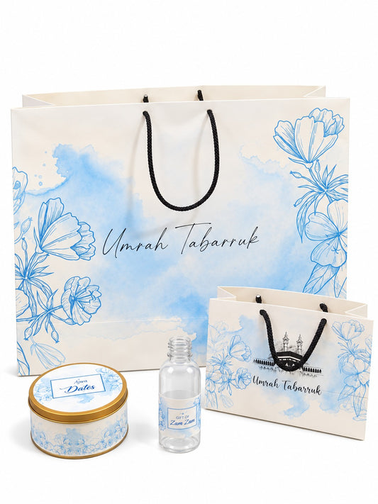 Extra Large Light Blue 4 in 1 - (with Medium Set - Hand Bag Style)- Umrah / Hajj Tabarruk Packaging