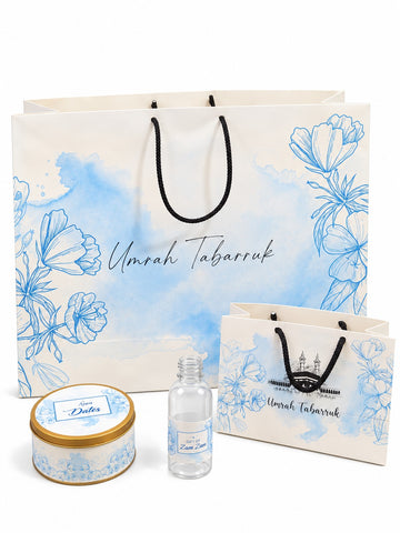 Extra Large Light Blue 4 in 1 - (with Medium Set - Hand Bag Style)- Umrah / Hajj Tabarruk Packaging
