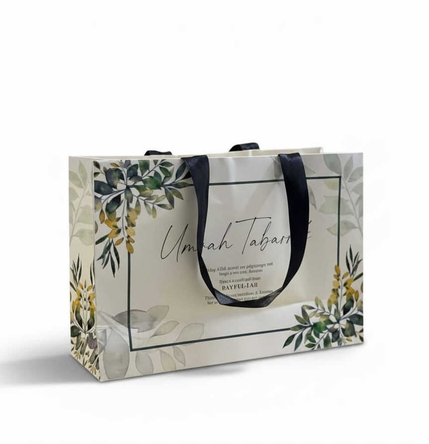 Large Bag (Floral Green) Umrah / Hajj Tabarruk Packaging