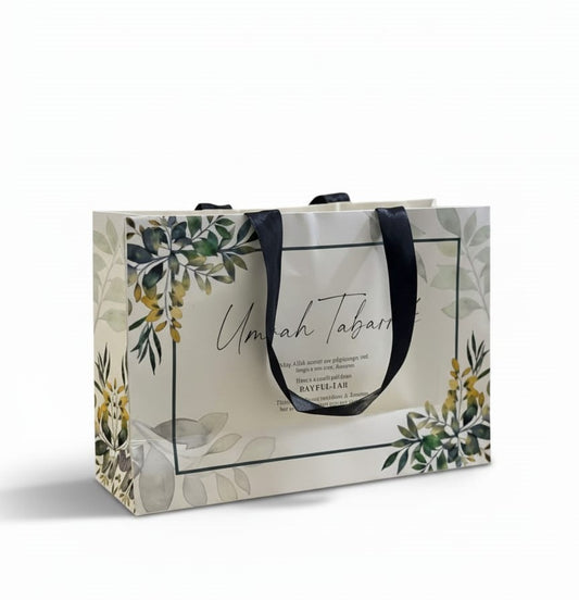 Large Bag (Floral Green) Umrah / Hajj Tabarruk Packaging