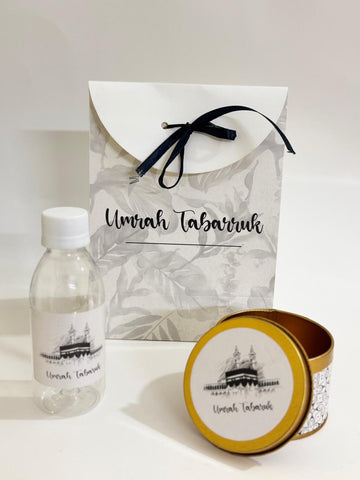 Small Set - (Floral Black and White) Umrah / Hajj Tabarruk Packaging