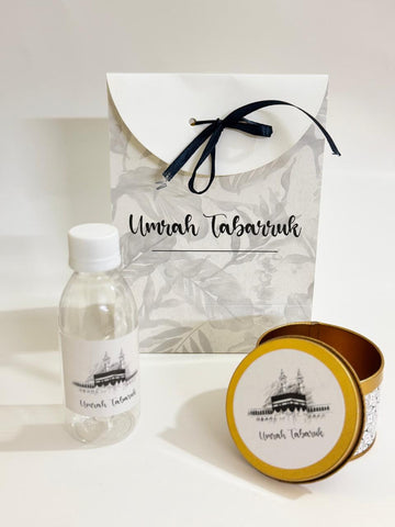 Small Set - (Floral Black and White) Umrah / Hajj Tabarruk Packaging