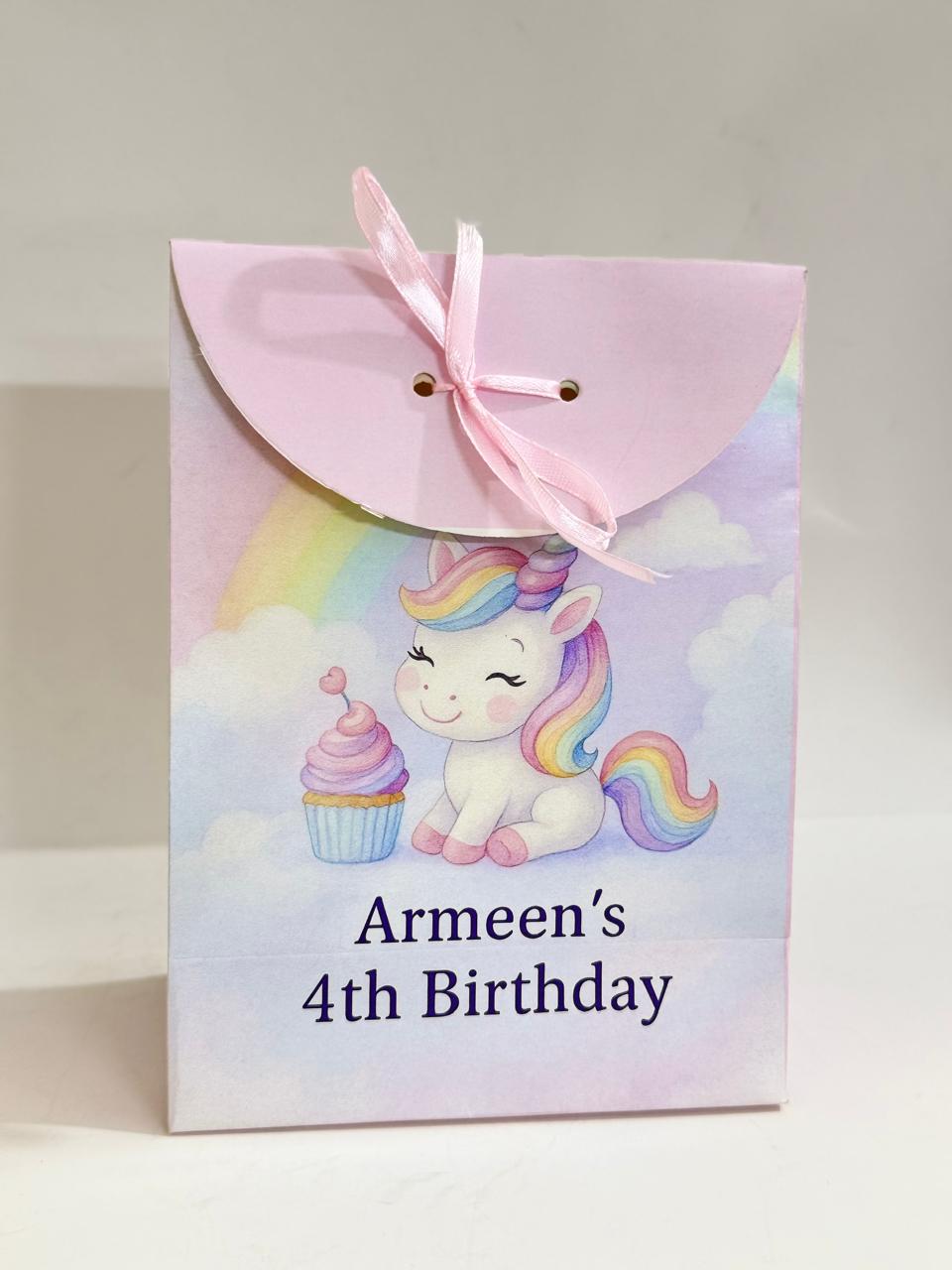 Goodie Bag for Birthday Unicorn Theme
