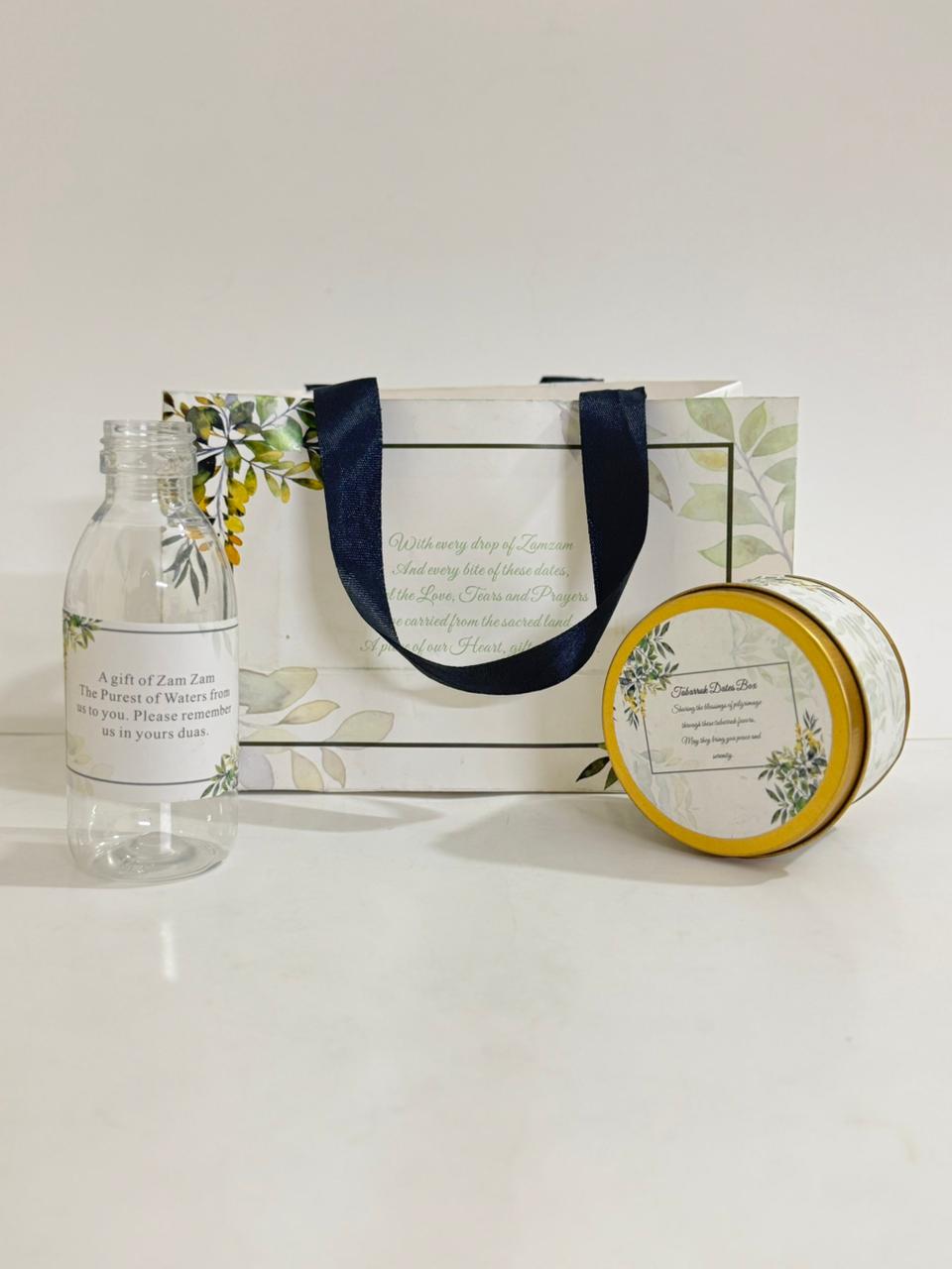 Small Set ( Hand Bag Style - Green Floral ) - Umrah / Hajj Tabarruk Packaging