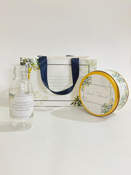 Medium Set (Hand Bag Style-Green Floral) - Umrah / Hajj Tabarruk Packaging