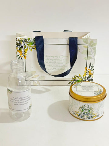 Small Set ( Hand Bag Style - Green Floral ) - Umrah / Hajj Tabarruk Packaging