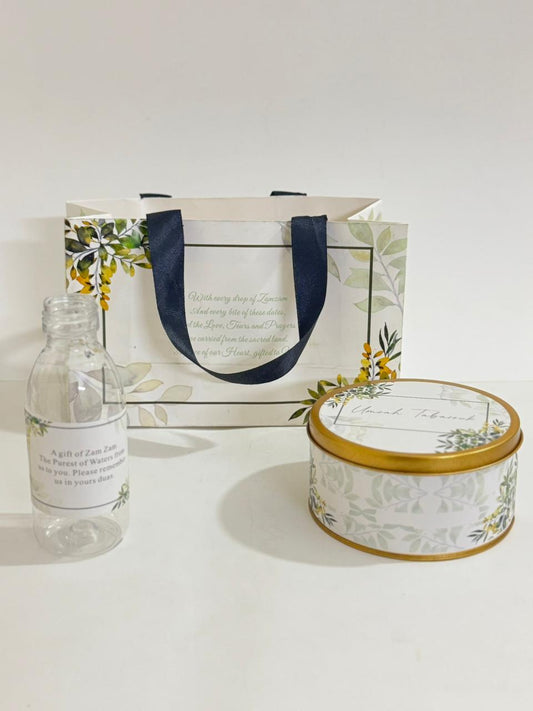 Medium Set (Hand Bag Style-Green Floral) - Umrah / Hajj Tabarruk Packaging