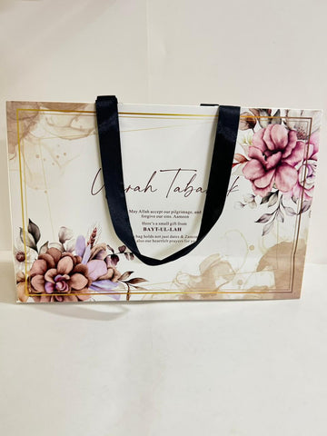 Large Bag (Floral Purple) Umrah / Hajj Tabarruk Packaging