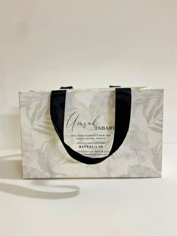 Medium Handle Bag (Black & White) - Umrah / Hajj Tabarruk Packaging