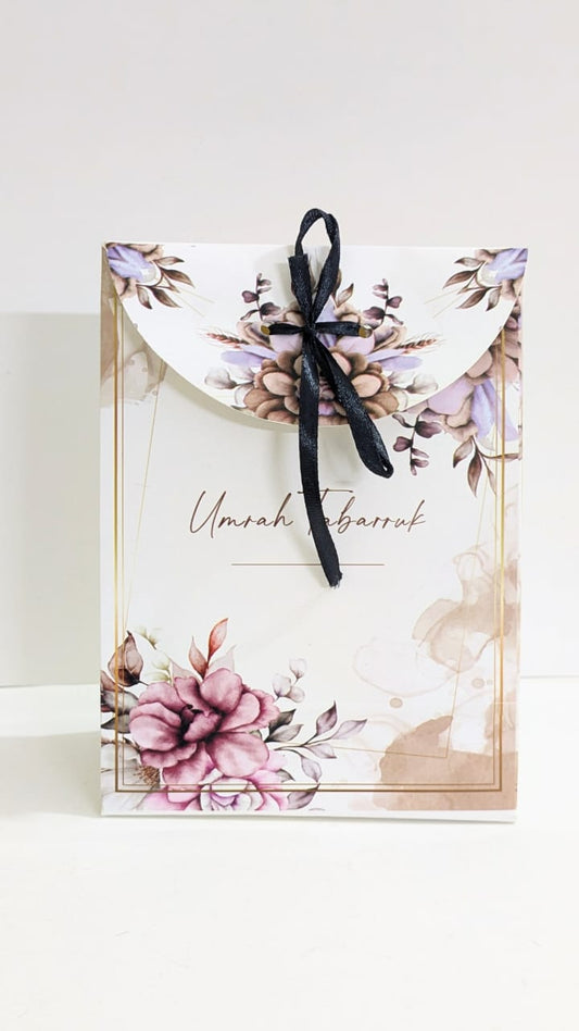 Goodie Bag (Purple Floral) for Umrah/Hajj Tabarruk Packaging