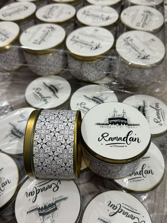Tin Box B&W (Kabah Design) - Ramzan Mubarik (125g)