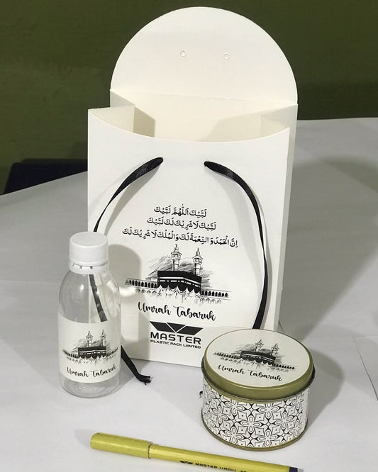 4-in-1 Set - Umrah / Hajj Tabarruk Packaging (with small Tin Box)