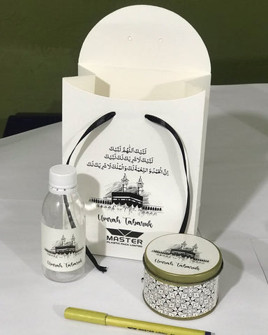 4-in-1 Set - Umrah / Hajj Tabarruk Packaging (with small Tin Box)