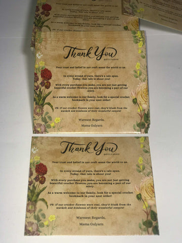 4x3.5 inches Thankyou Cards