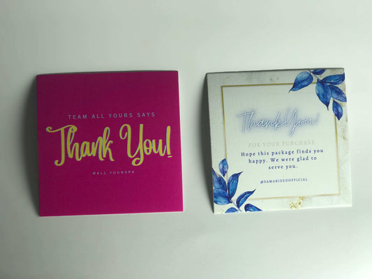 3x3 inch Thankyou Cards