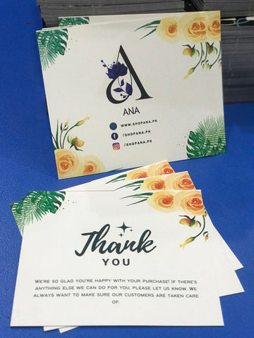4x3.5 inches Thankyou Cards