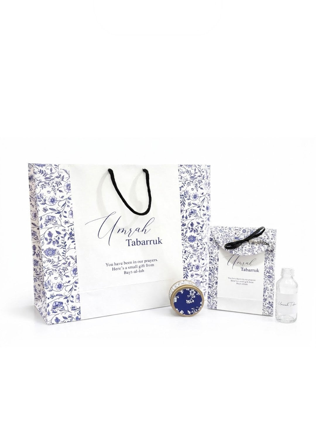 Extra Large Elegant Blue 4 in 1 - (with Small Set)- Umrah / Hajj Tabarruk Packaging