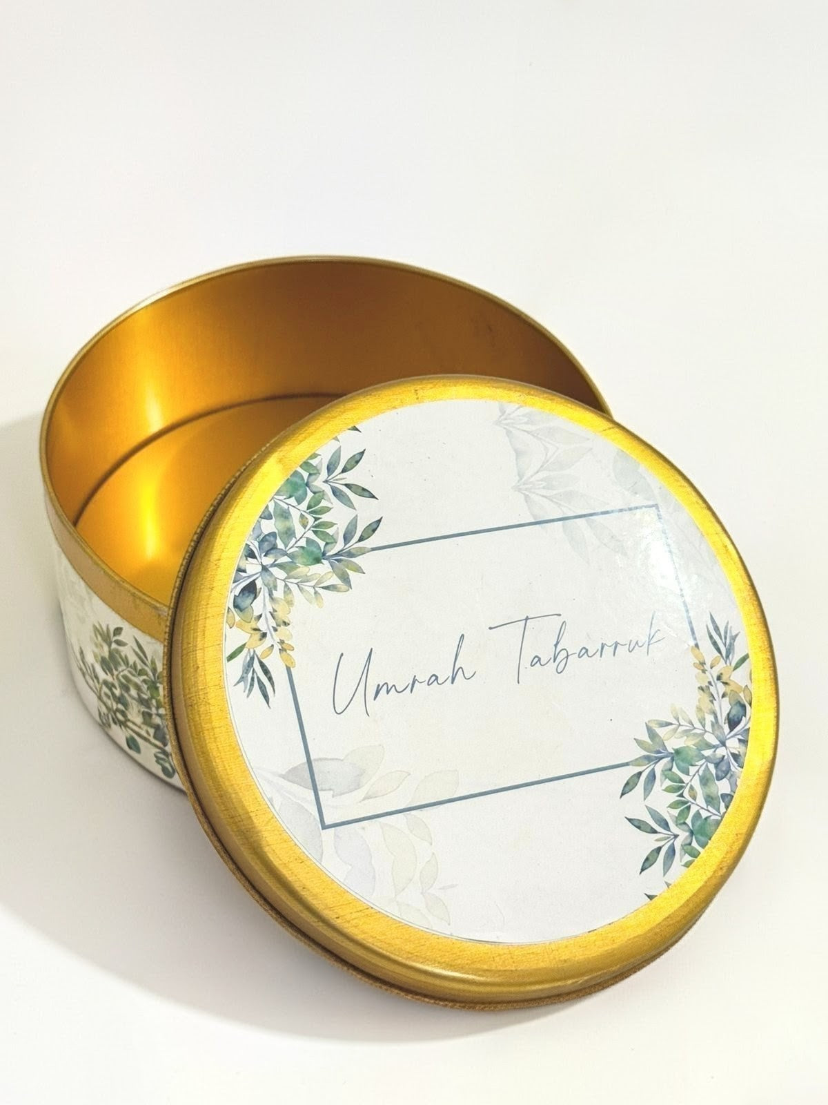Half KG Tin Box  - ( Green Floral ) Umrah / Hajj Tabarruk