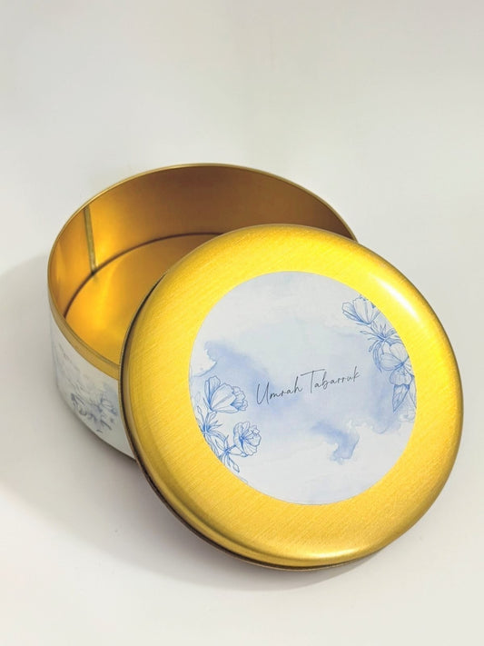 Half KG Tin Box  - ( Light Floral ) Umrah / Hajj Tabarruk