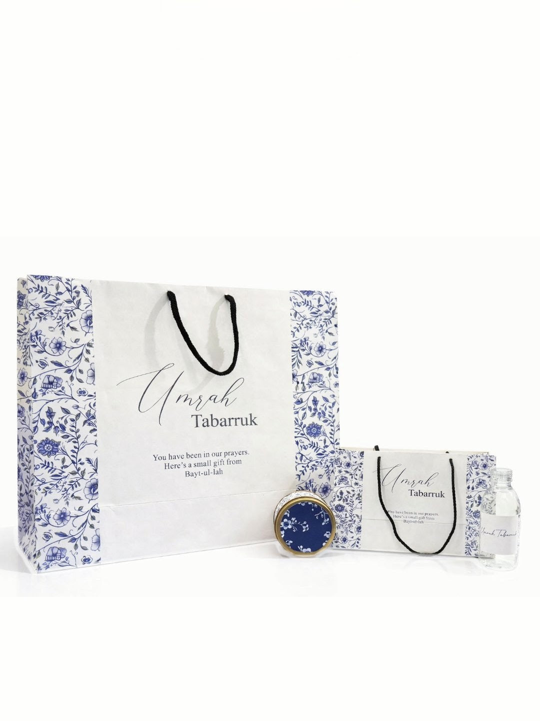 Extra Large Elegant Blue 4 in 1 - (with Small Set - Hand Bag Style)- Umrah / Hajj Tabarruk Packaging