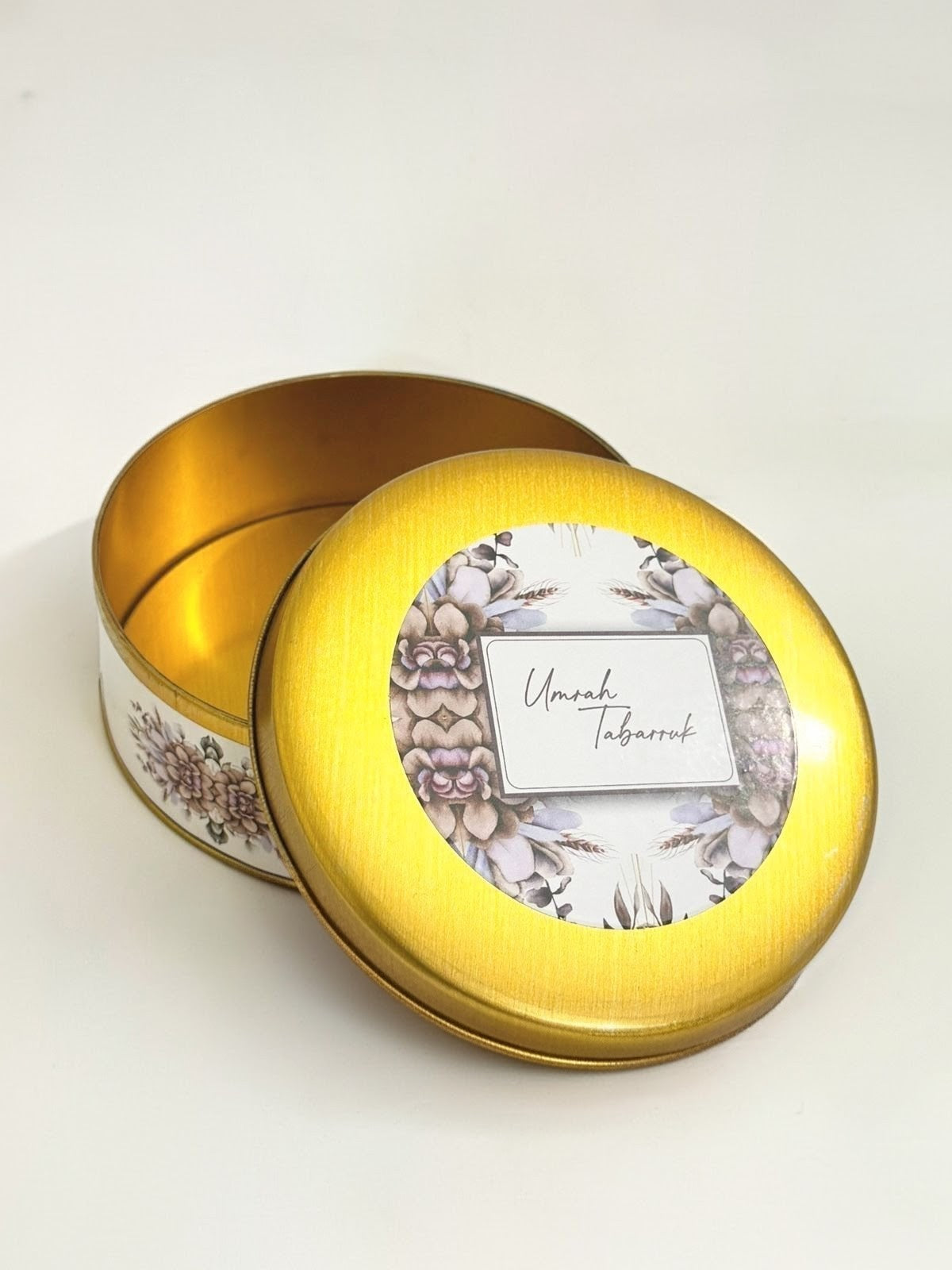 Half KG Tin Box  - ( Purple Floral ) Umrah / Hajj Tabarruk
