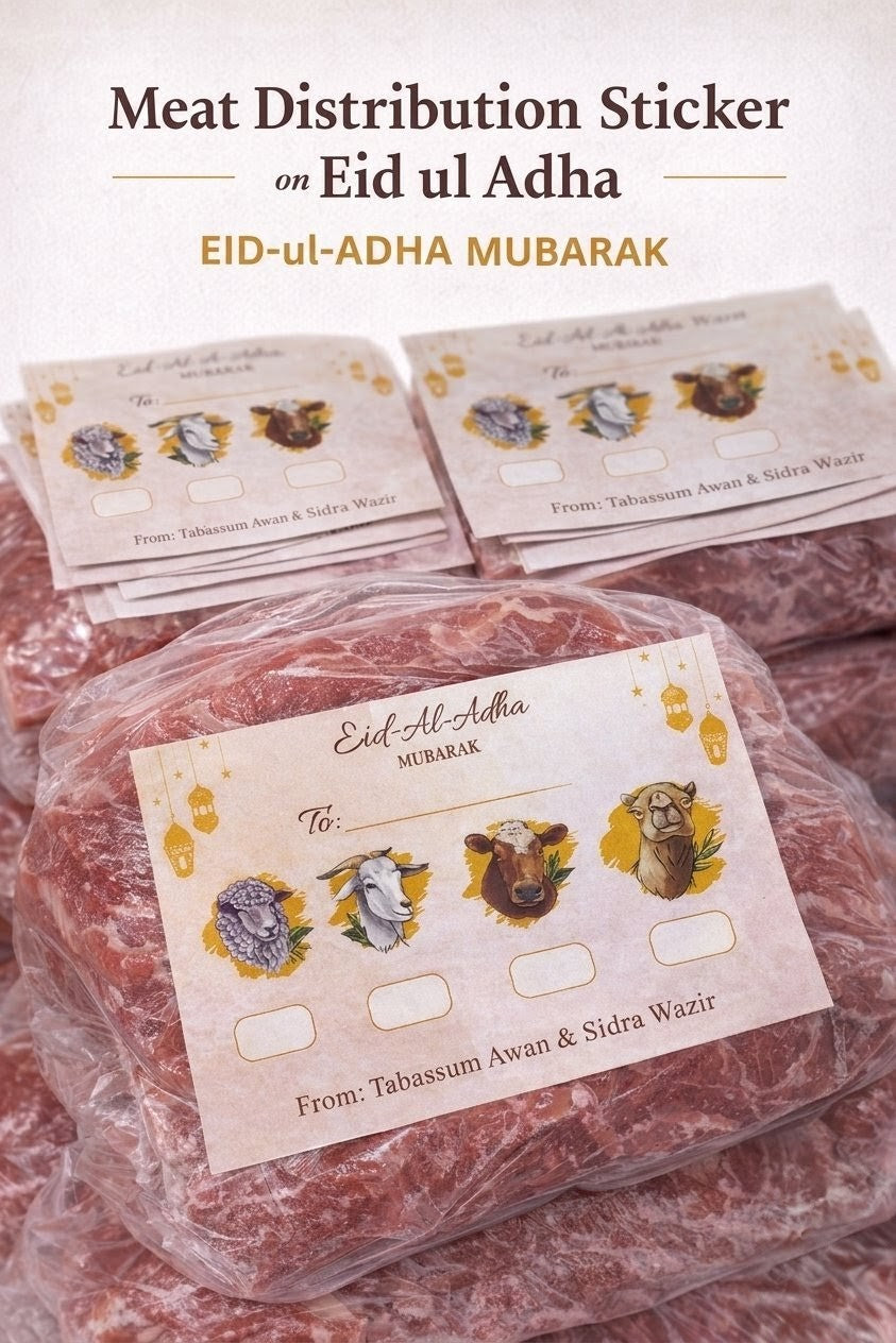 Eid Stickers For Meat Distribution