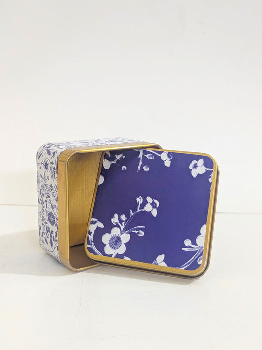 Square Tin Box ( Elegant Blue )  - Umrah/Hajj Tabarruk (125g)