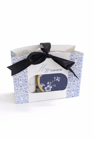 Medium Pouch Set ( Window Style - Elegant Blue ) - Umrah / Hajj Tabarruk Packaging