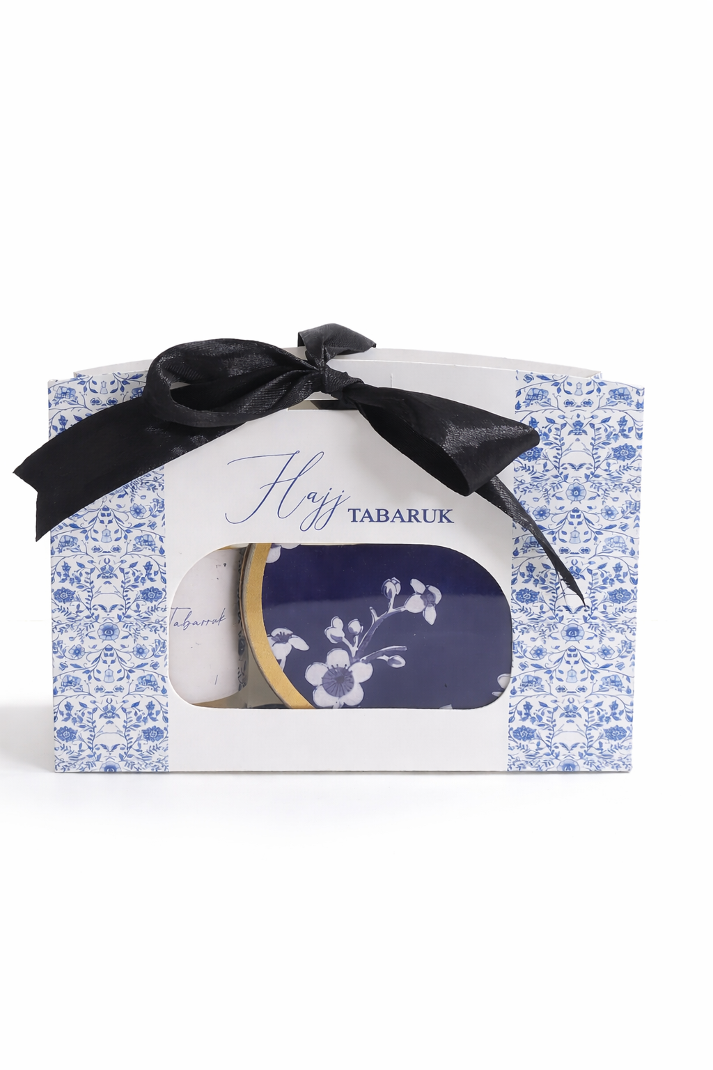 Medium Pouch Set ( Window Style - Elegant Blue ) - Umrah / Hajj Tabarruk Packaging